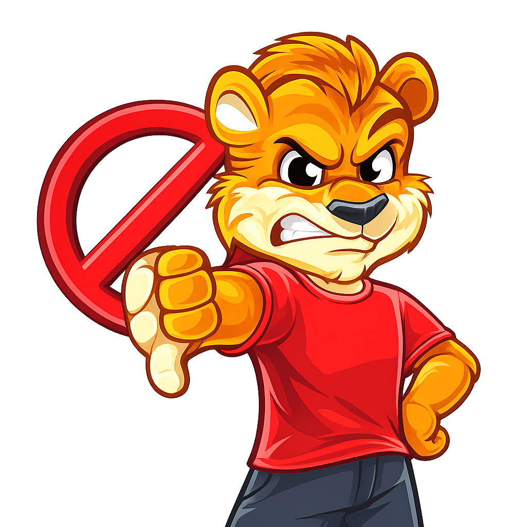 Lion mécontent - Non autorisé